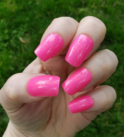 Neon Pink Nails, Fluorescent Pink Nails, Nail Polish Wraps, Pink Nails, Pink Nail Stickers, Neon ...