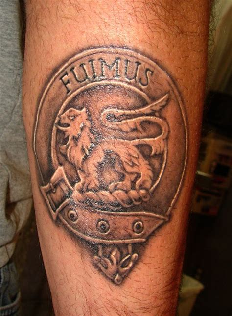 A family crest. | Family crest tattoo, Leg tattoos, Crest tattoo