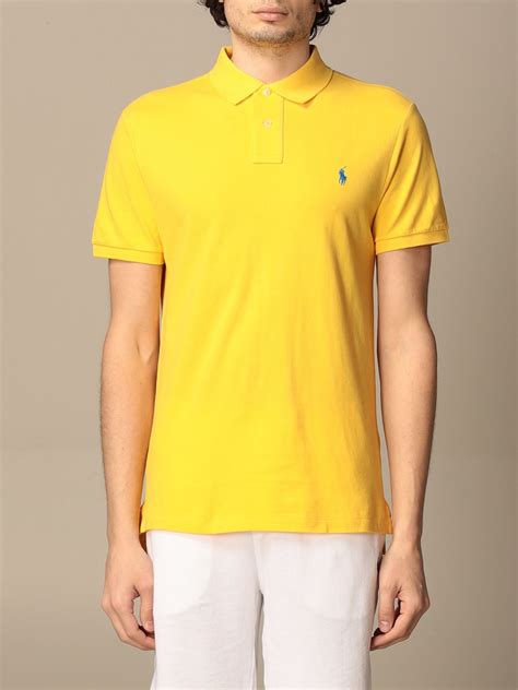 Polo Ralph Lauren Outlet: slim fit cotton polo shirt - Yellow | Polo Ralph Lauren polo shirt ...