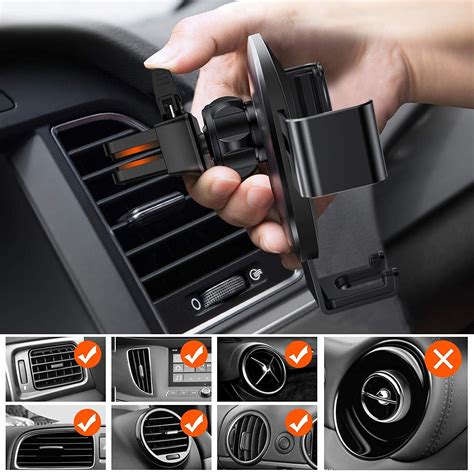 TORRAS Cell Phone Holder for Car, Auto-Clamping Air Vent Car Mount Holder Cradle Compatible for ...