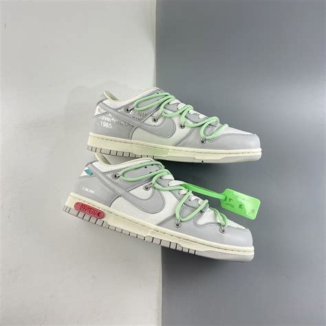 Off-White x Nike Dunk Low “07 To 50” Grey White Green For Sale – The Sole Line