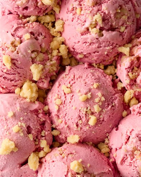 Raspberry cheesecake ice cream with shortbread crumbles
