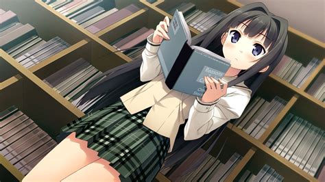 Anime Girl Reading Books Wallpapers - Wallpaper Cave