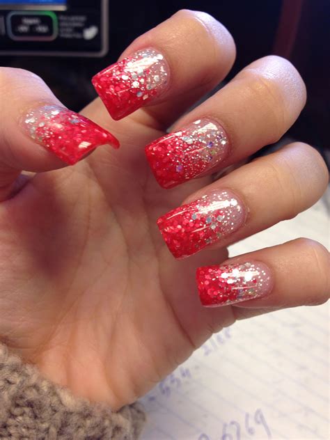 Ombre Red Glitter Tip Nails : Ombré nails are taking off again because they're so simple to do ...