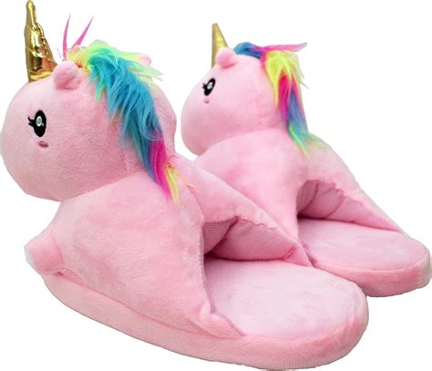 HTUK® Unicorn Slippers Plushed Stuffed Children Unicorn Slippers Unisex Boys Or Girls One Size ...