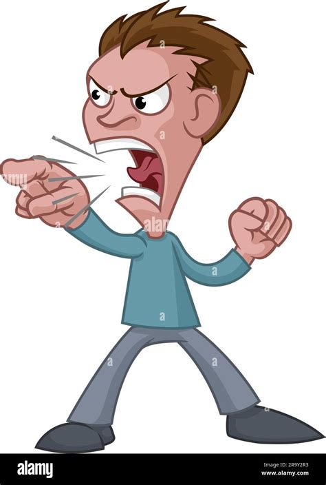 Angry Stressed Man or Bully Cartoon Shouting Stock Vector Image & Art ...