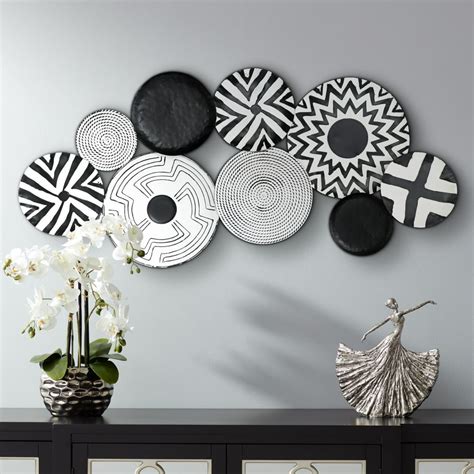 Newhill Designs Abstract Discs 45 1/4" Wide Black and White Metal Wall Art - Walmart.com ...