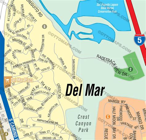 Del Mar Map, San Diego County, CA – Otto Maps