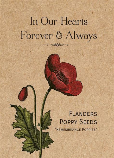 In Our Hearts Remembrance Memorial - Flanders Poppy Seed Packets | Flanders poppy, Seed favors ...