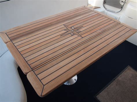 Teak Table For Boat / 16" x 48" Teak High low table in the raised ...