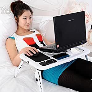 New Portable Adjustable Laptop Notebook PC Desk Table With Built-in Cooling Fan Folding Laptop ...