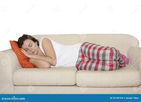 Woman sleeping on couch stock photo. Image of home, beauty - 22749754