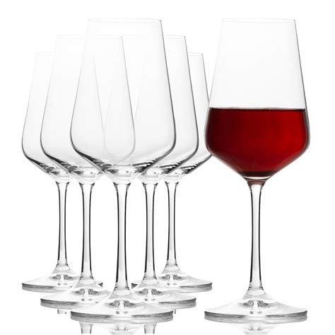 Sandra Red Wine Glasses Set of 6 (11.8 oz) – Crystal Decor