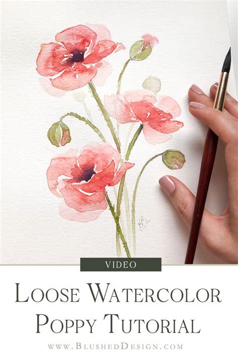 Loose Watercolor Poppy Tutorial — Blushed Design