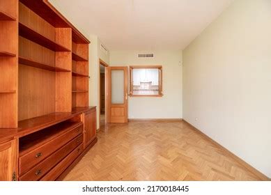 Empty Living Room Cherry Wood Bookcase Stock Photo 2170018445 | Shutterstock