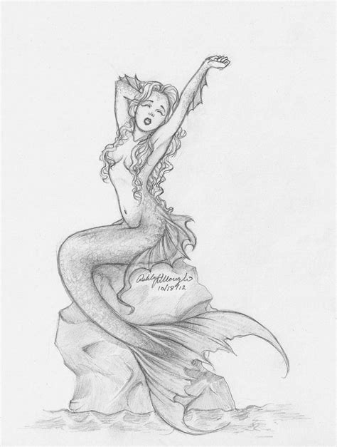 Pencil Mermaid by kieraghearts.deviantart.com on @deviantART | Mermaid drawings, Mermaid sketch ...