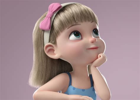 Cute Girl Cartoon Characters 3d