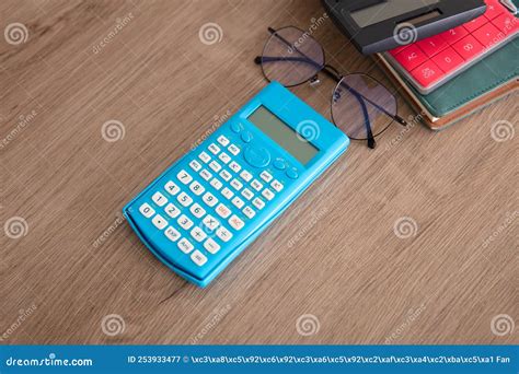 Looking Down and Shooting the Calculator on the Table Stock Image - Image of calculate, shooting ...