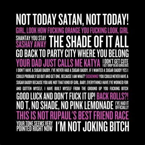 Rupaul's Drag Race Quotes (white text) - Rupauls Drag Race - Tapestry ...