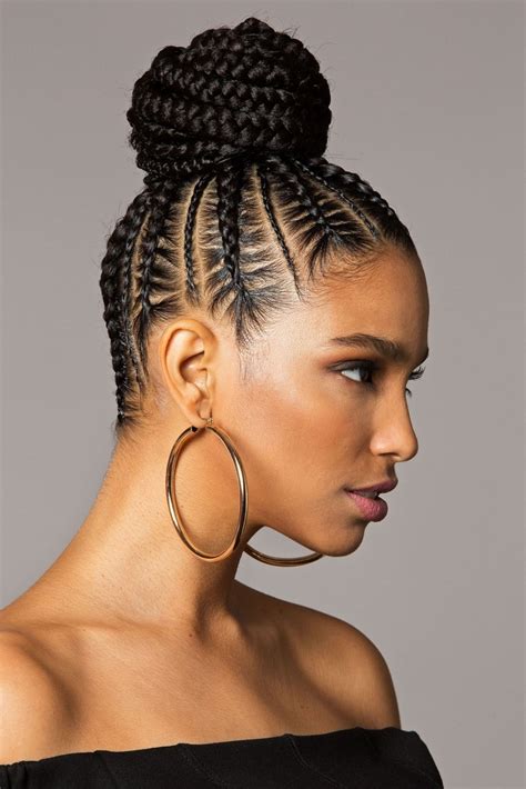 Spectacular Info About Braided Bun Hairstyles Black Hair Temple Fade ...