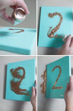 DIY glittered canvas table numbers... in turquoise, peach, and gray! Table Numbers Wedding Diy ...