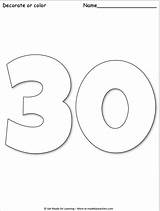 Number 30 Coloring Page Sketch sketch template