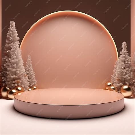 Premium AI Image | Winter Christmas background stage for product display