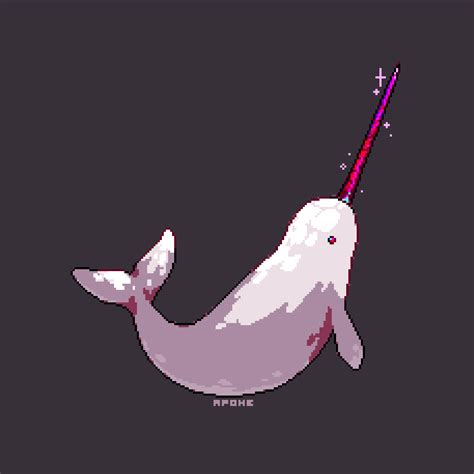 A Narwhal with a very special horn : r/AnimatedPixelArt