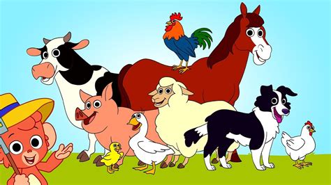 Learn Farm Animals Names and Sounds | Cartoon Common Barnyard Animals Movie for Kids - YouTube