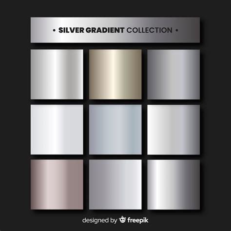 Premium Vector | Silver gradient collection | Silver color palette, Brand color palette, Silver