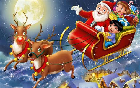 Christmas Reindeer And Sleigh Wallpapers - Wallpaper Cave