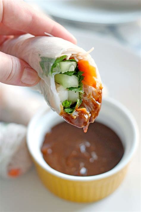 Vietnamese Shrimp Spring Rolls with Spicy Hoisin Peanut Sauce (Vegan ...