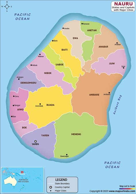 Nauru Map | HD Political Map of Nauru