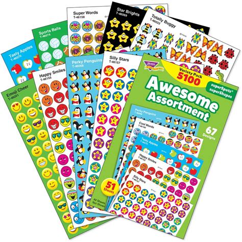 Wholesale School Supplies Trend Awesome Assortment Stickers TEPT46826