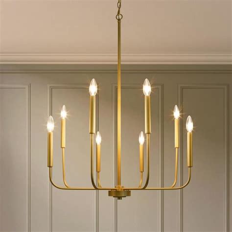 LALUZ Diana 8-Light Gold Modern/Contemporary Chandelier in the Chandeliers department at Lowes.com