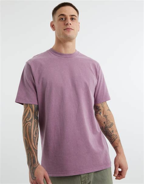 Plain Heavyweight T Shirt in Purple | Hallensteins US