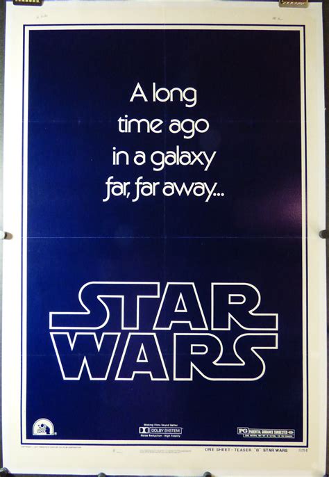 STAR WARS, Teaser Style B Original Movie Theater Poster with GAU Logo - Original Vintage Movie ...