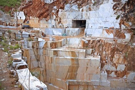 Marble mine in rainy season in Carrara, Italy. Stock Photo by ...