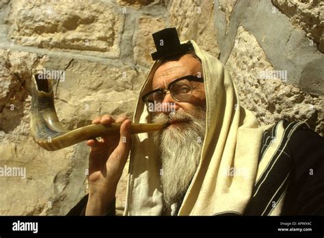 Blowing the shofar hi-res stock photography and images - Alamy