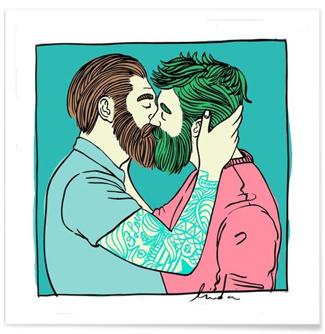 Men Kiss 2 Poster | JUNIQE