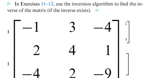 Solved In Exercises 11-12, use the inversion algorithm to | Chegg.com