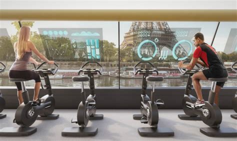 Floating Paris gym uses human energy to cruise down the Seine River