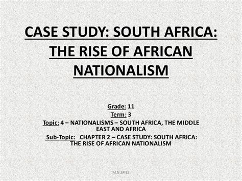 Case study African nationalism