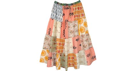 Sunny Day Multi Print Patchwork Bohemian Plus Size Maxi Skirt | Multicoloured | Patchwork ...