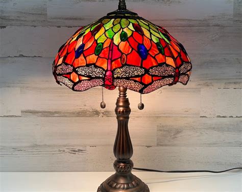 Stained Glass Lamp Dale Tiffany Lamp Dragonfly Lamp Vintage Lighting Art Glass Lamp - Etsy