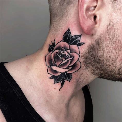 71 Amazing Rose Neck Tattoo Ideas