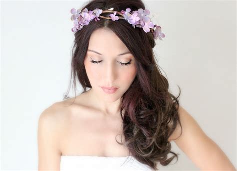 Lavender Flower Crown, Wedding Headpiece, Purple, whimsical fairy wedding, bridal accessories ...
