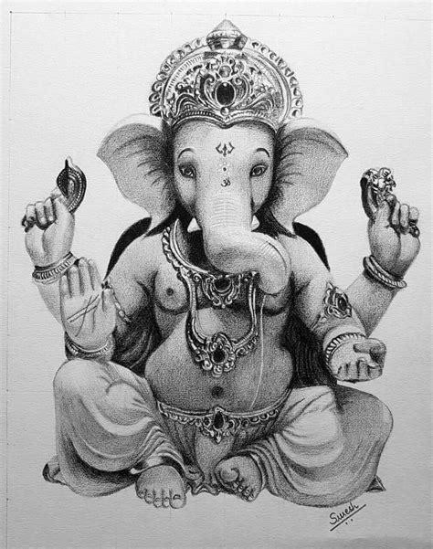 Ganesh God Portrait Hyper Realistic Portrait Om Prakash- Stoned Santa