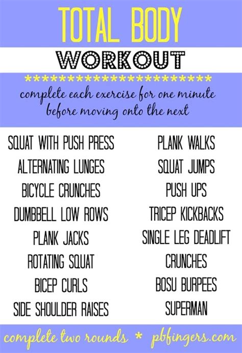 Total Body Workout - Peanut Butter Fingers