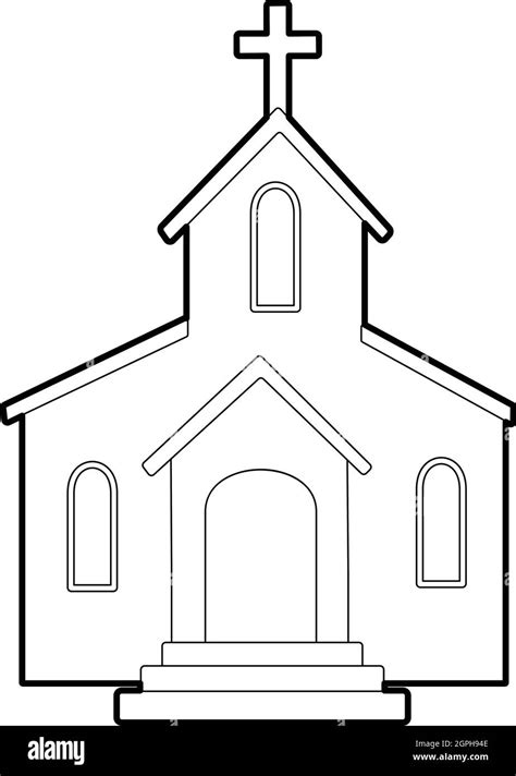 Church icon, outline style Stock Vector Image & Art - Alamy